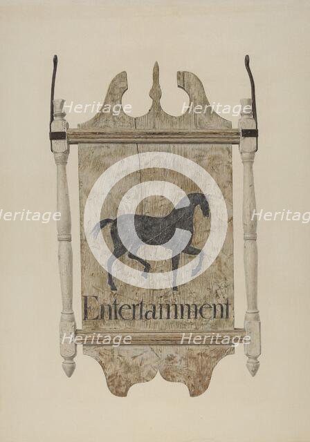 Tavern Sign (Black Horse Tavern), c. 1940. Creator: John Matulis.