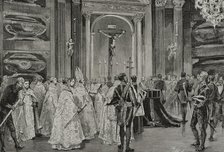 Response for Queen Maria Christina, (1806-1878) as her body is laid to rest in the Royal..., 1878.  Creator: Tomás Carlos Capuz.