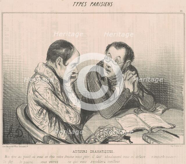 Auteurs dramatiques, 1841. Creator: Honore Daumier.