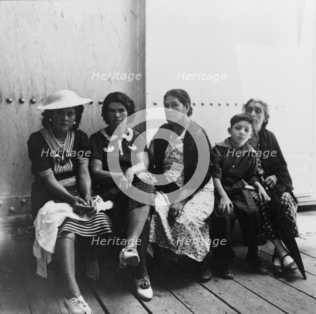 Mexicans entering the United States, United States immigration station, El Paso, Texas, 1938. Creator: Dorothea Lange.
