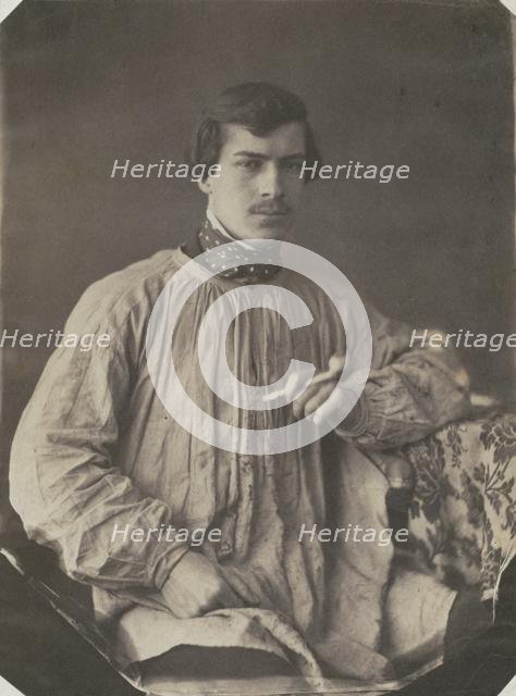 Artist (or Assistant) with Pipe, 1853-1857. Creator: Frank Chauvassaignes (French).