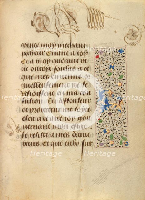 Decorated Text Page; Prayer Book of Charles the Bold, 1469. Creator: Unknown.