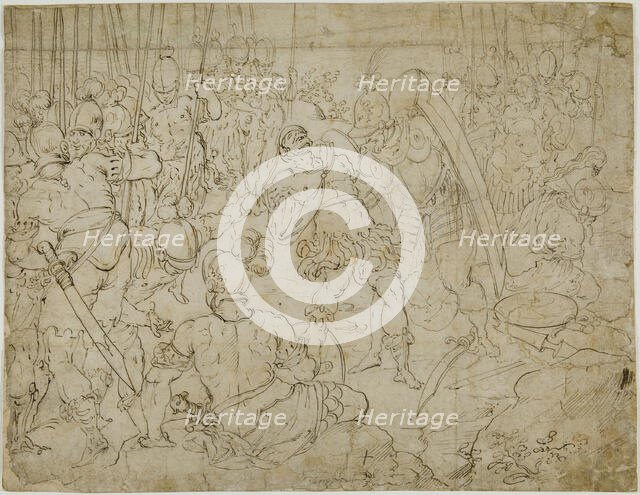 Armed Soldiers After Battle, c.1600. Creator: Unknown.