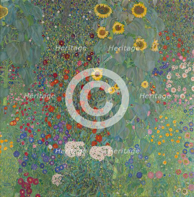 Cottage garden with sunflowers, 1906. Creator: Gustav Klimt.