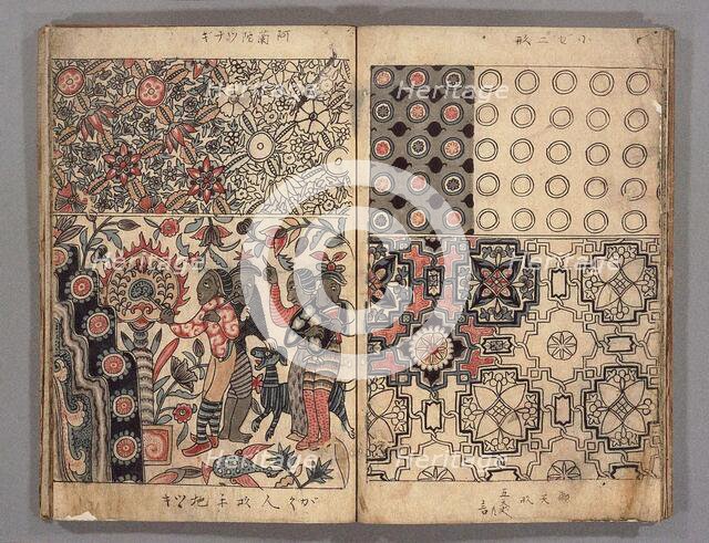 Kowatari sarasa fu, a collection of calico patterns, from the Edo period, . Creator: The Oriental Applied Arts.