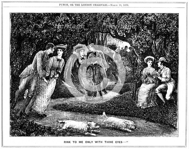 'Rink to me only with thine eyes', 1876.  Creator: George du Maurier.