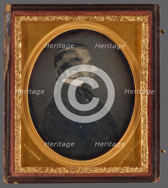 Profile portrait of a Man with Muttonchop Whiskers, about 1860. Creator: WL Germon.