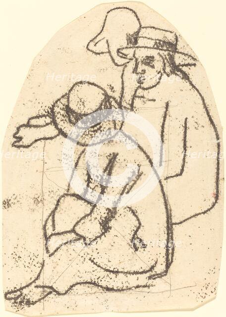 Three Tahitians (Study for "La soeur de charite"), 1899/1902. Creator: Paul Gauguin.