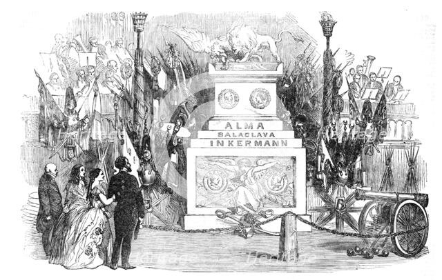Grand Military Trophy, at the Concerts for the Benefit of the Patriotic Fund, in the Town..., 1854. Creator: Unknown.