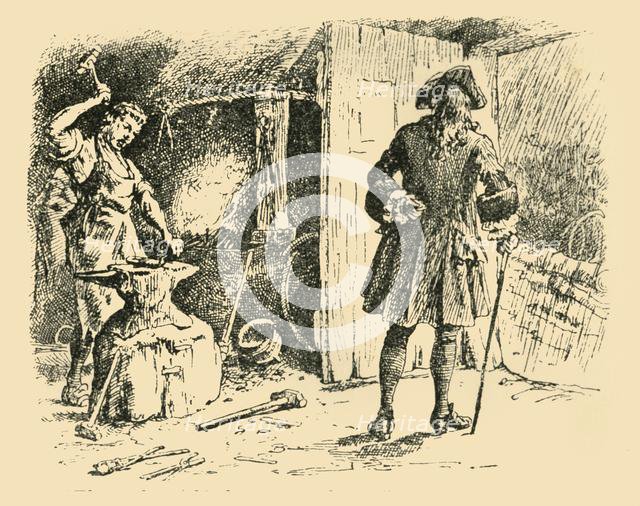 'The strokes of his hammer on the anvil kept time to his song', (1907). Creator: Unknown.