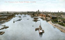 The River Thames, London, early 20th century.Artist: Valentine & Sons Publishing Co