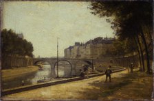 Saint-Michel bridge, c1880. Creator: Stanislas Lepine.