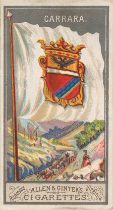 Carrara, from the City Flags series (N6) for Allen & Ginter Cigarettes Brands, 1887. Creator: Allen & Ginter.