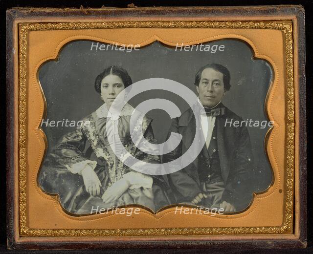 Portrait of a Seated Woman and Man, about 1850s. Creator: Unknown.