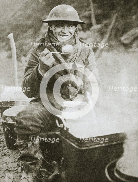 'The cook saves a large one for himself', Somme campaign, France, World War I, 1916. Artist: Unknown