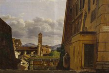 View from Piazza di Campidoglio, Roma, early-mid 19th century. Creator: Gustaf Soderberg.