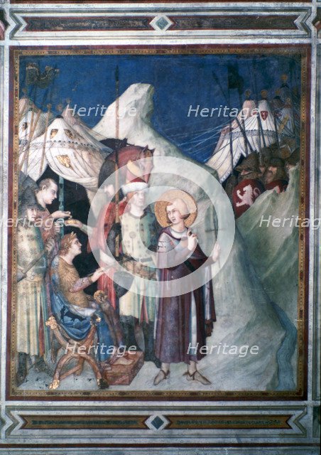 'St Martin Renounces his Weapons', 1312-1317.  Artist: Simone Martini