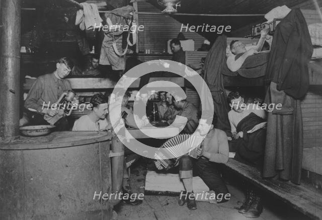 In log camp, Hoquiam, Wash., 1917 and 1918. Creator: Bain News Service.