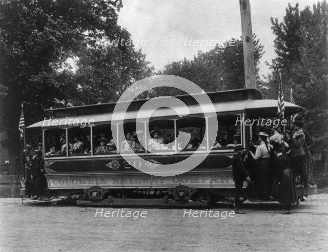 School children of the 6th Division on a Columbia Railway Company trolley car no. 20, (1899?). Creator: Frances Benjamin Johnston.