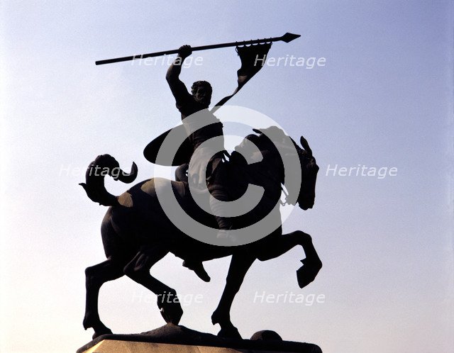 Monument devoted to Rodrigo Diaz de Vivar, El Cid Campeador (1043? -1099), Castilian knight. It's…