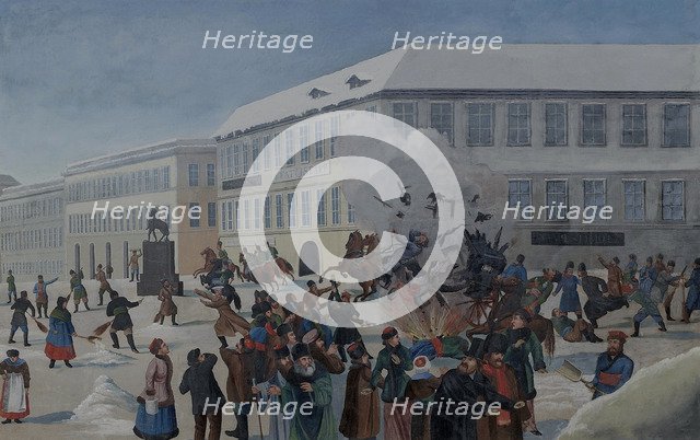 The Assassination of Alexander II on 13 March 1881. Artist: Anonymous  