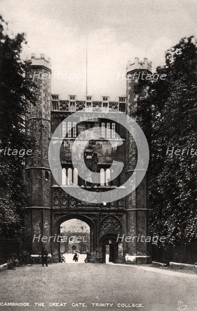 The Great Gate, Trinity College, Cambridge, early 20th century.Artist: Raphael Tuck & Sons