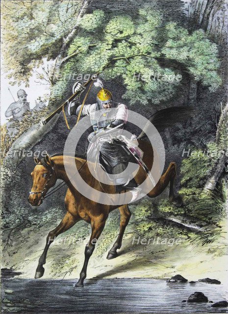 Armour-bearer of the Life-Guards Caucasian-Mountain squadron, 1829. Artist: Belousov, Lev Alexandrovich (1806-1864)