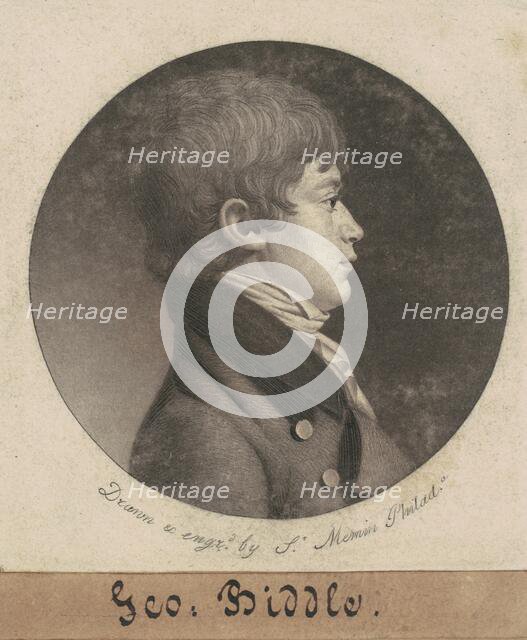 George Washington Biddle, 1801. Creator: Charles Balthazar Julien Févret de Saint-Mémin.