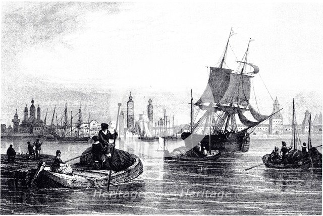 View of Arkhangelsk, 1835. Artist: Anonymous  