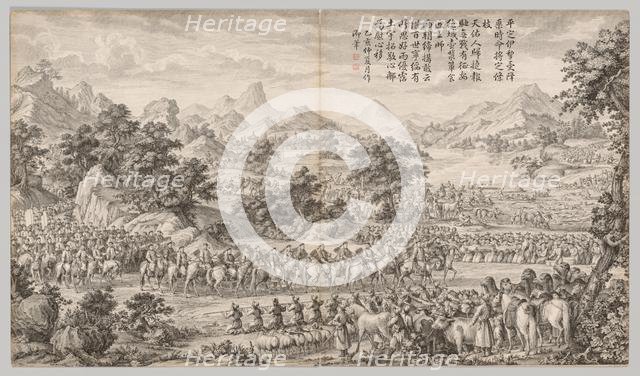 Receiving Surrender from the Eli…, c. 1765-1774; poem dated 1760. Creator: Giuseppe Castiglione (Italian, 1688-1766).