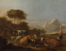 Landscape with Cattle, c.1665-1688. Creator: Albert Jansz Klomp.
