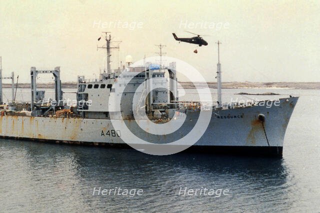 RFA Resource (A480), Falklands War, 1982. Creator: Luis Rosendo.