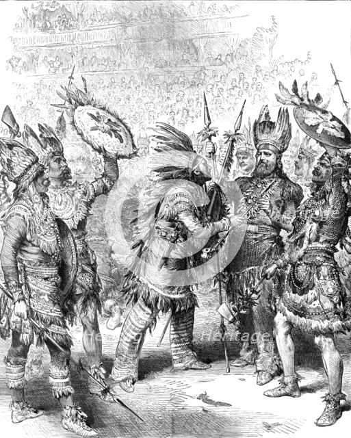 The Savage Club Entertainment at the Royal Albert Hall: the Pipe of Peace, 1883. Creator: Unknown.