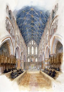 Whitby Abbey, 1500, (c1990-2010). Artist: Judith Dobie.