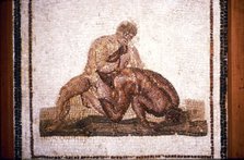 Wrestlers, Roman Mosaic from Gightis, late 2nd century AD. Artist: Unknown.