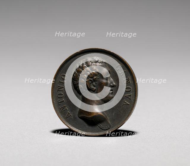 Medal: Antonio Canova (obverse). Creator: Francesco Putinati (Italian, 1775-1848).
