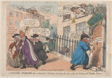 Chelsea Parade or a Croaking Member Surveying The Inside Outside and Backside of ..., March 4, 1809. Creator: Thomas Rowlandson.