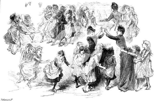 "Children’s Happy Evenings," conducted at London Board schools by Mrs. Jeune and other ladies, 1890. Creator: P Naumann.