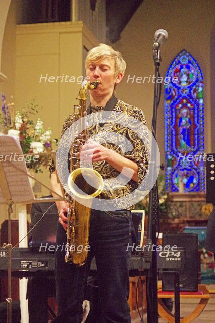 Josephine Davies Mark Bassey Sextet, St Andrews Church, Hove, East Sussex, 14 Oct 2022. Creator: Brian O'Connor.