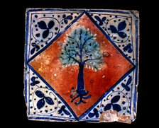 Blue Tile of Manises, 15th century.