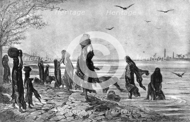 'Women fellahs at the edge of the Nile', 1872. Artist: Alfred-Henri Darjou