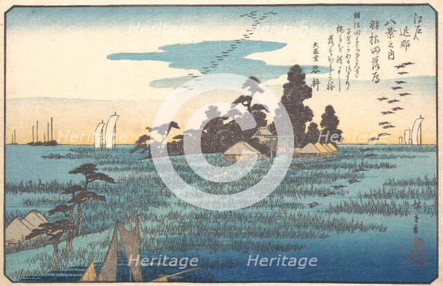 Wild Geese at Haneda, 19th century. Creator: Ando Hiroshige.