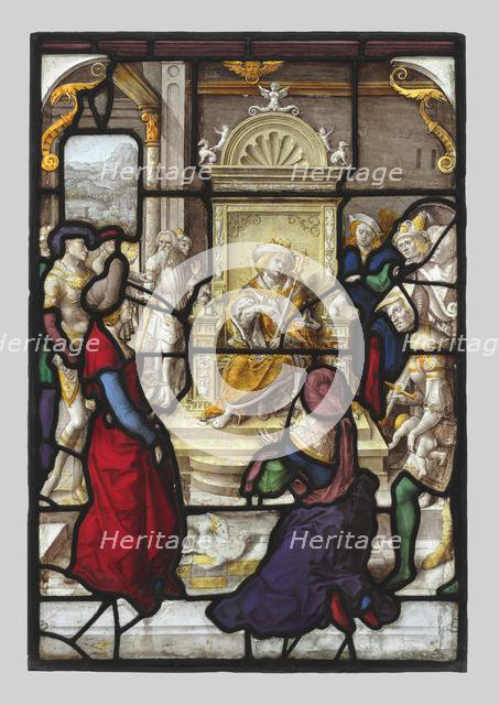 The Judgment of Solomon and Esther before Ahasuerus (pair), c. 1530. Creator: Dirk Vellert (Netherlandish, 1480/85-1547).