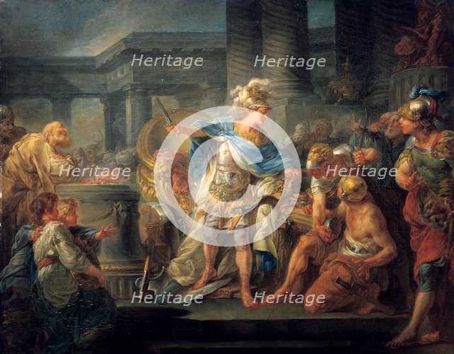 'Alexander Cuts the Gordian Knot', late 18th/early 19th century. Artist: Jean Simon Berthelemy