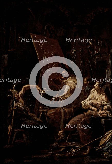 The Artist's Studio, c1700. Creator: Alessandro Magnasco.