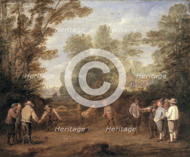 'A game of bowls', 1705-1734. Artist: Pieter Angillis