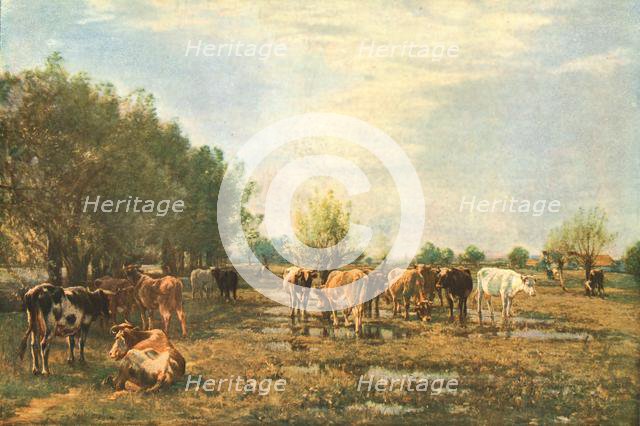 'Fen Meadows with Cattle', 1877, (c1930).  Creator: Mark Fisher.