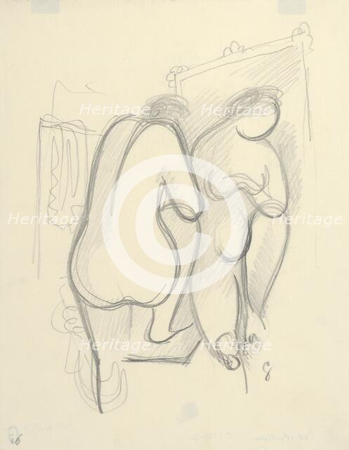 In front of mirror, 1936-1937. Creator: Mikulas Galanda.