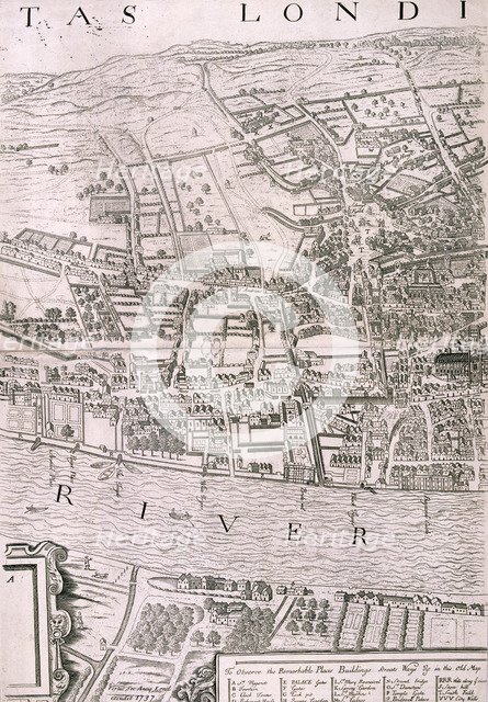 Map of London, 1560. Artist: George Vertue