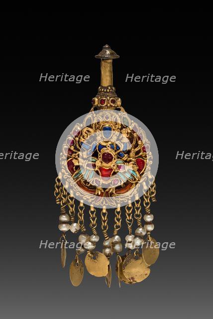 Earring with Vishnu Riding Garuda, 1600s or 1700s. Creator: Unknown.